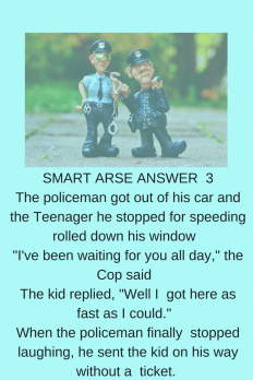 SMART ARSE ANSWER 1It was mealtime during a flight on a British Airways plane_ Would you like dinner? the flight attendant asked the man seated in the front row. What are my cho